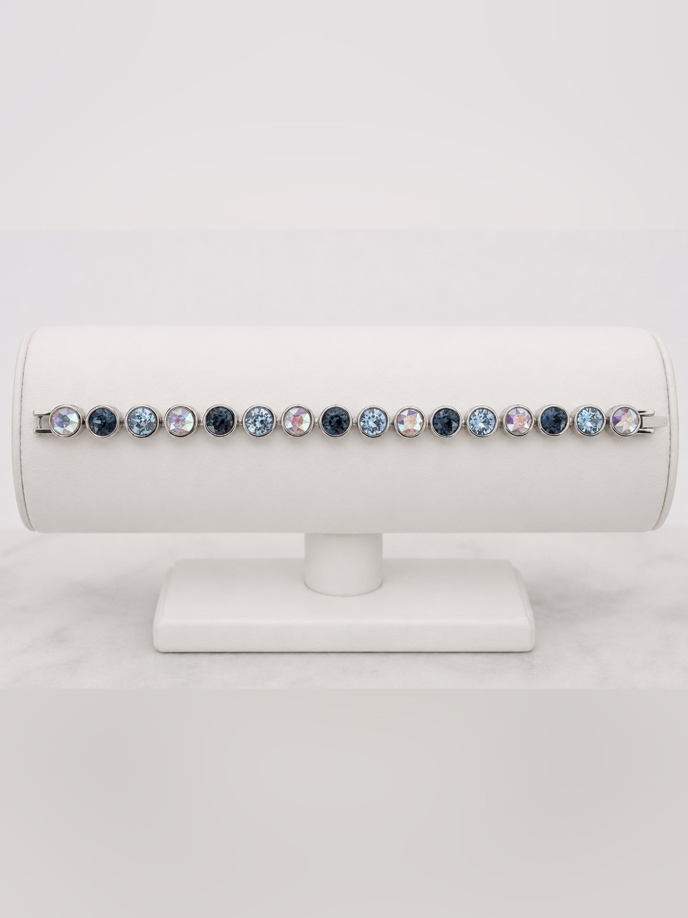 EUC Touchstone Crystal Swarovski Women’s Blue Bling Silver Bracelet-6.5” Length